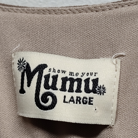 Show Me Your Mumu Maxi Dress Women Sze L Tan Sleeveless Night Gown Wedding Party - Picture 7 of 8